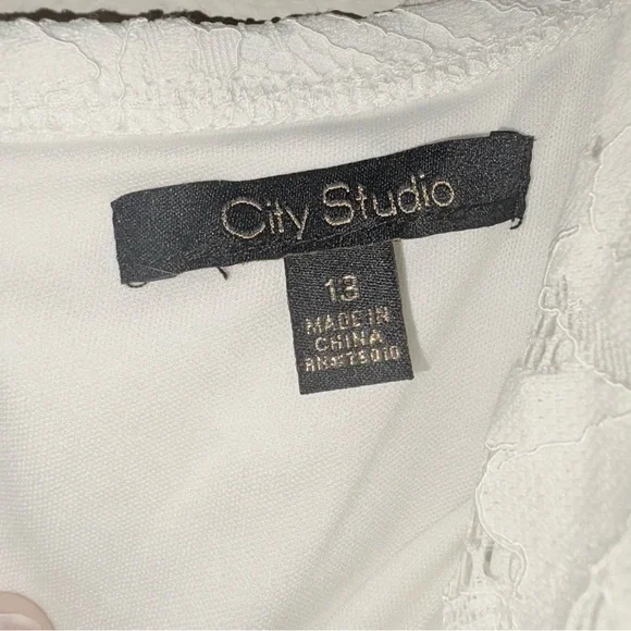 City Studio White Lace Mini Dress with Spaghetti Straps - Picture 5 of 9